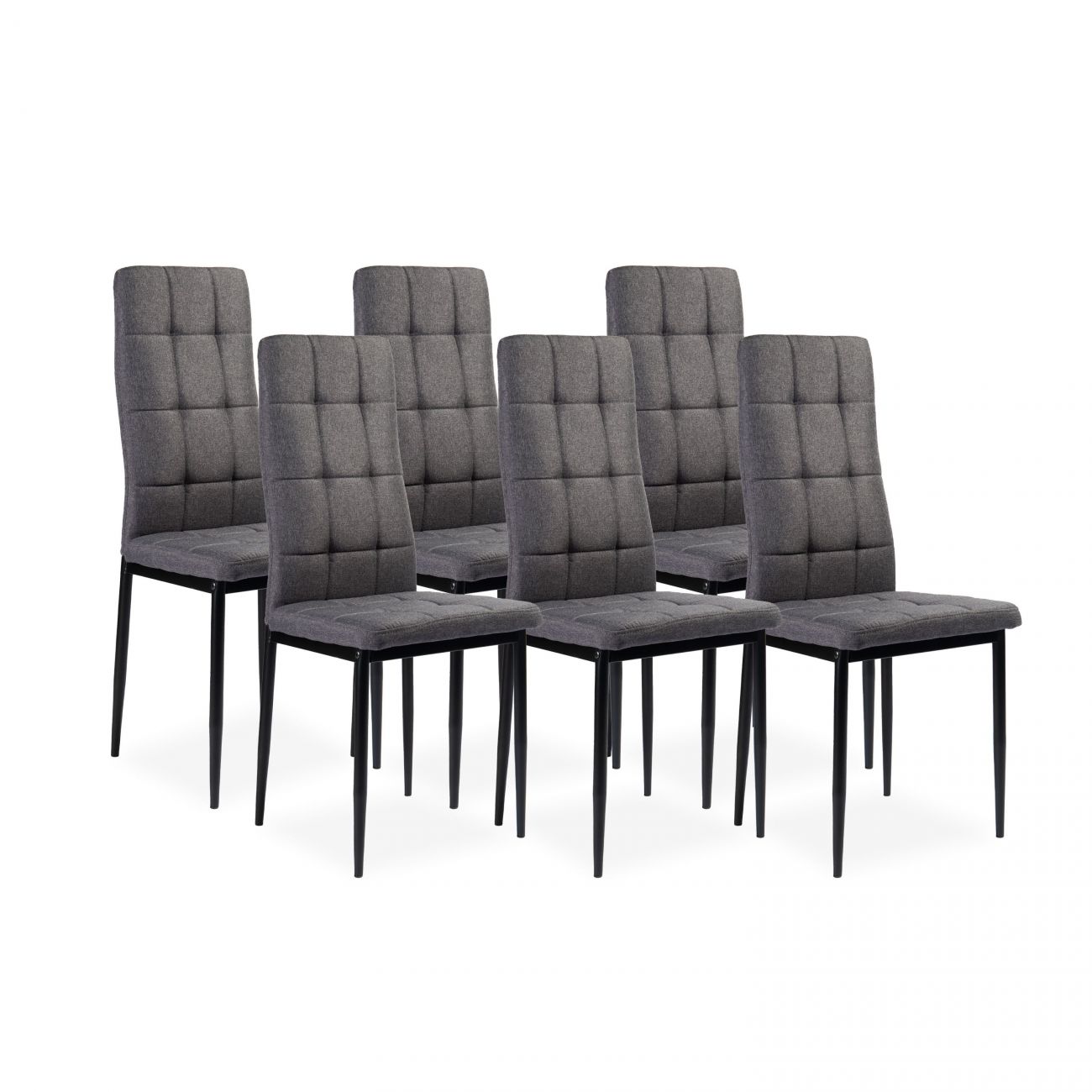Pack 6 sillas de comedor 40,5x38 cm zuni gris oscuro