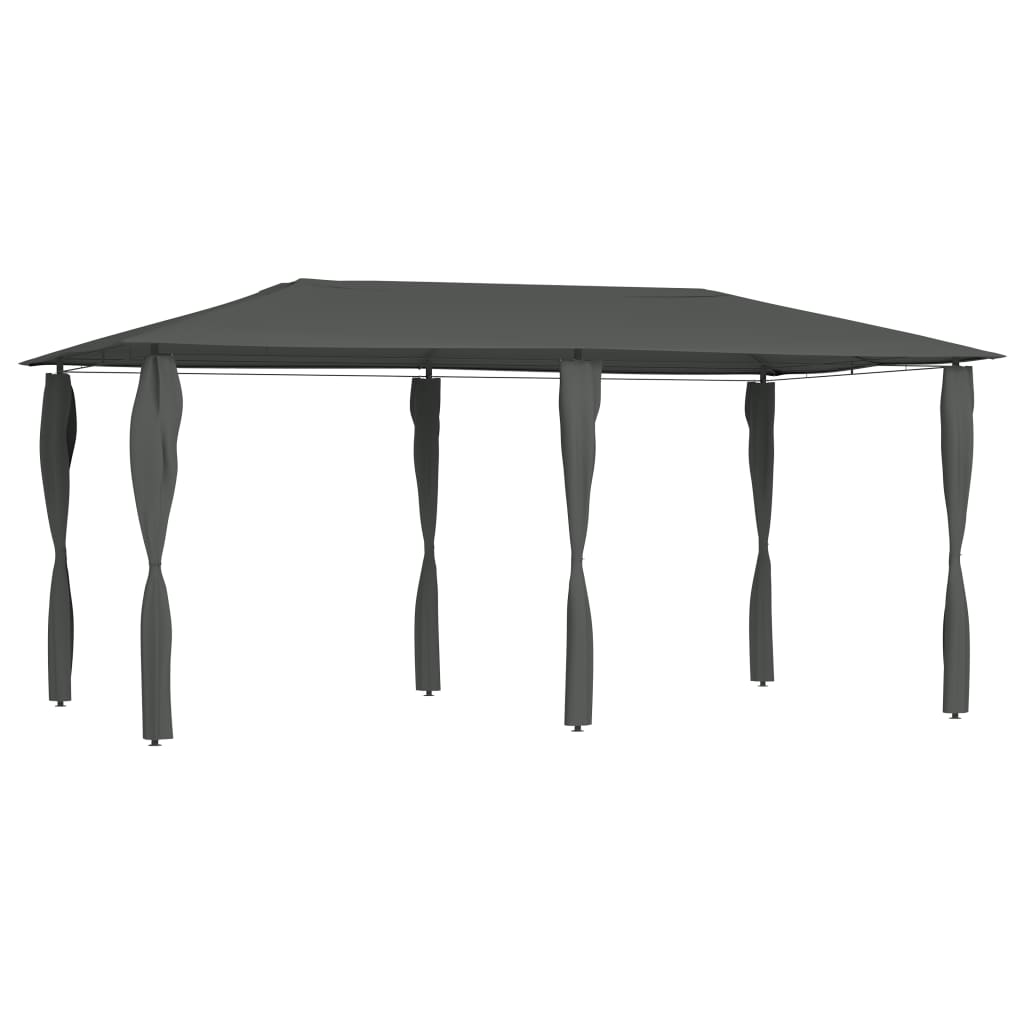 vidaXL cenador con cubiertas postes antracita 2,98x5,3x2,59 m 160 g/m²