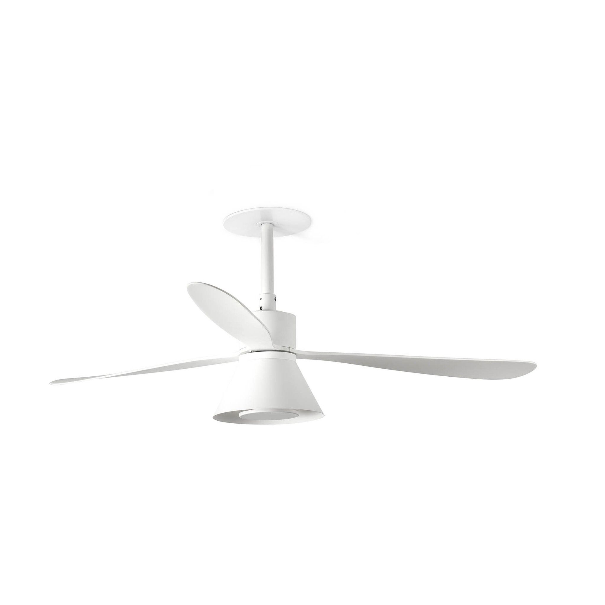 Ventilador de techo blanco mate de metal motor dc 6 velocidades inverso