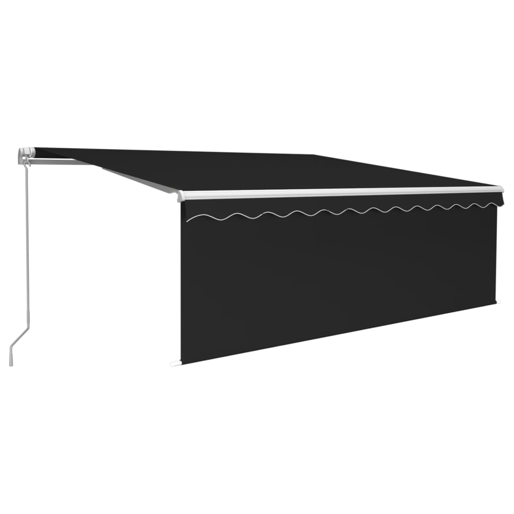 vidaXL toldo retráctil manual con persiana y LED antracita 4x3 m