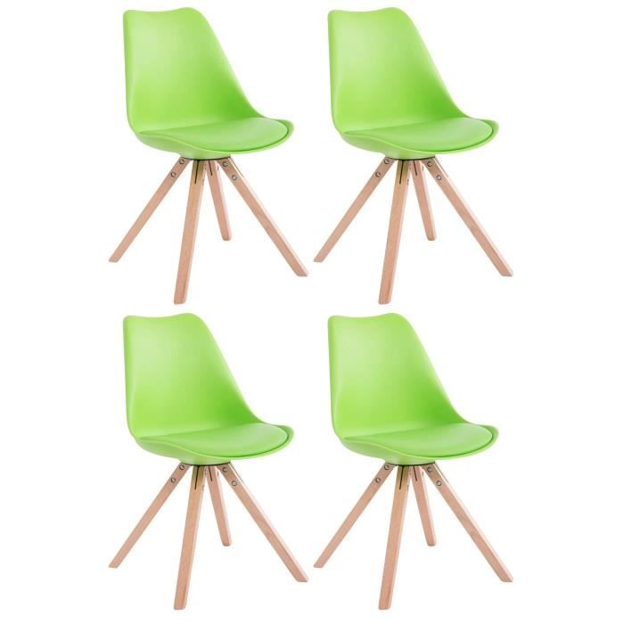 Sillas escandinavas toulouse verde similpiel 4 uds