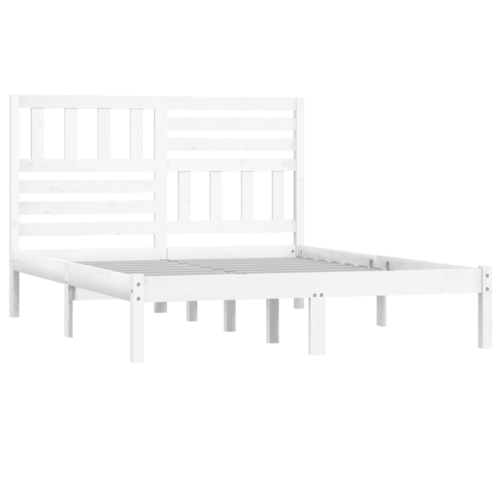 vidaXL estructura de cama sin colchón madera de pino blanco 160x200 cm