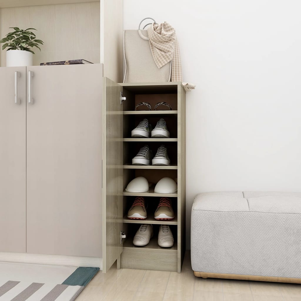 Mueble zapatero de aglomerado roble sonoma 32x35x92 cm