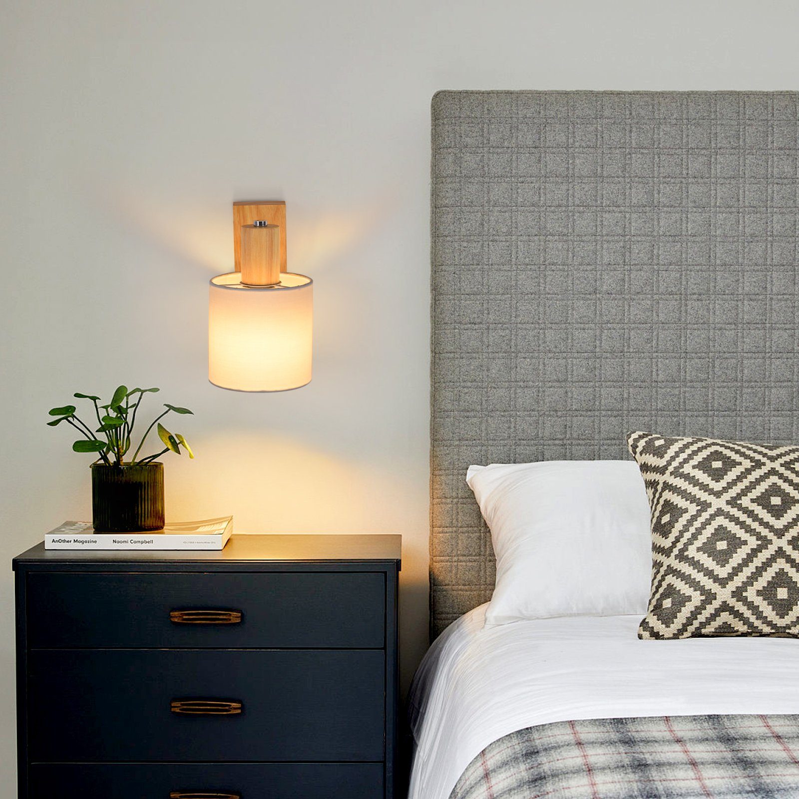 Nettlife lámpara de techo madera e14 21x13