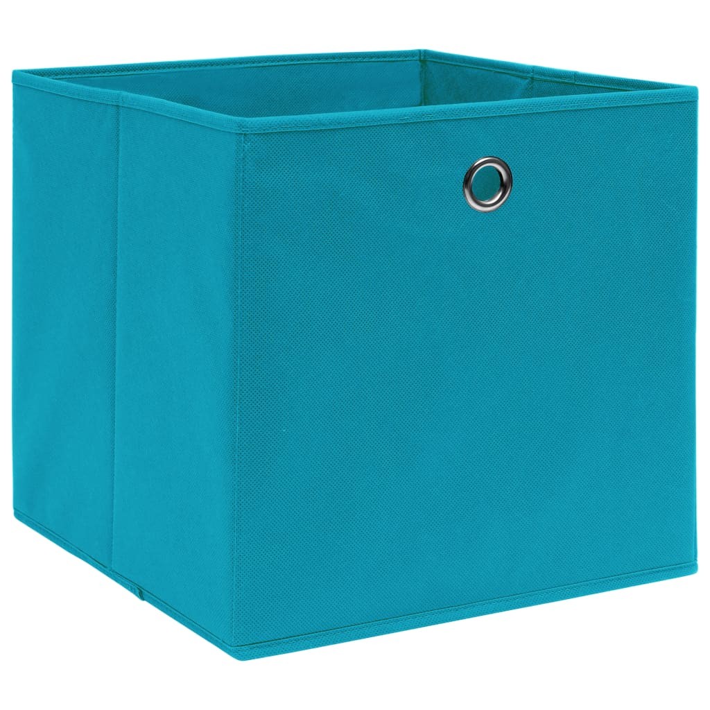 vidaXL cajas de almacenaje 4 uds tela no tejida azul bebé 28x28x28 cm
