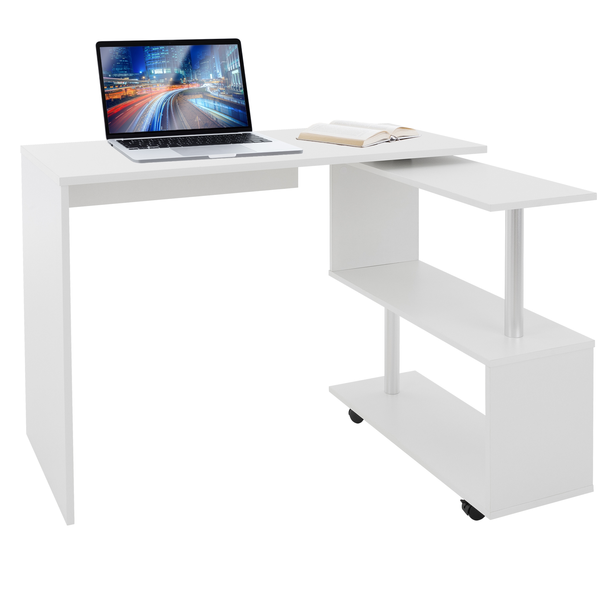 Escritorio esquinero en forma de l 150x88x75 cm blanco ml-design