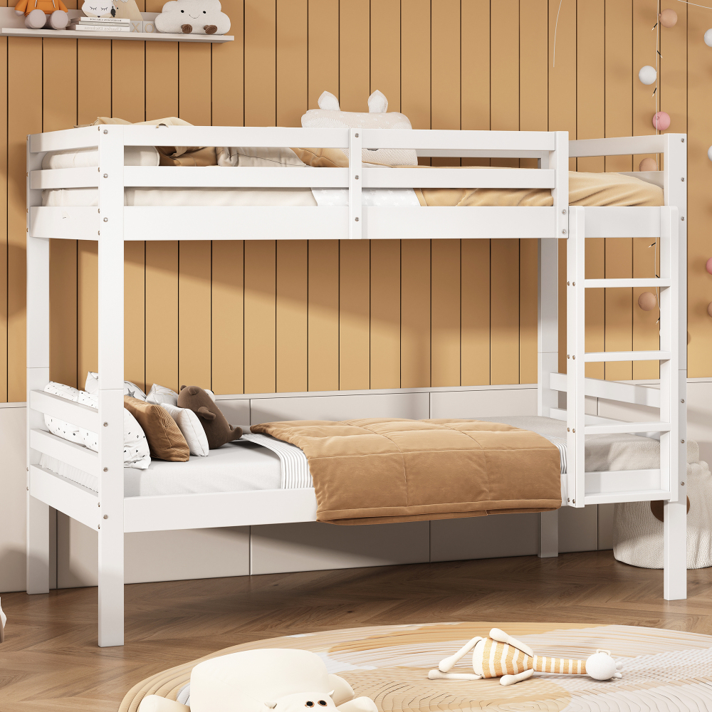 Litera 90x200cm convertible en 2 camas madera – blanco