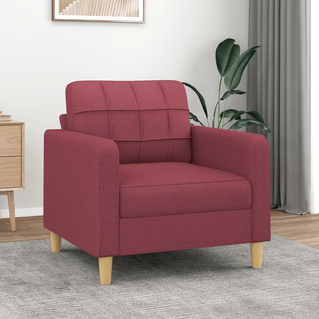 Sillón de tela rojo tinto 60 cm qweo5692