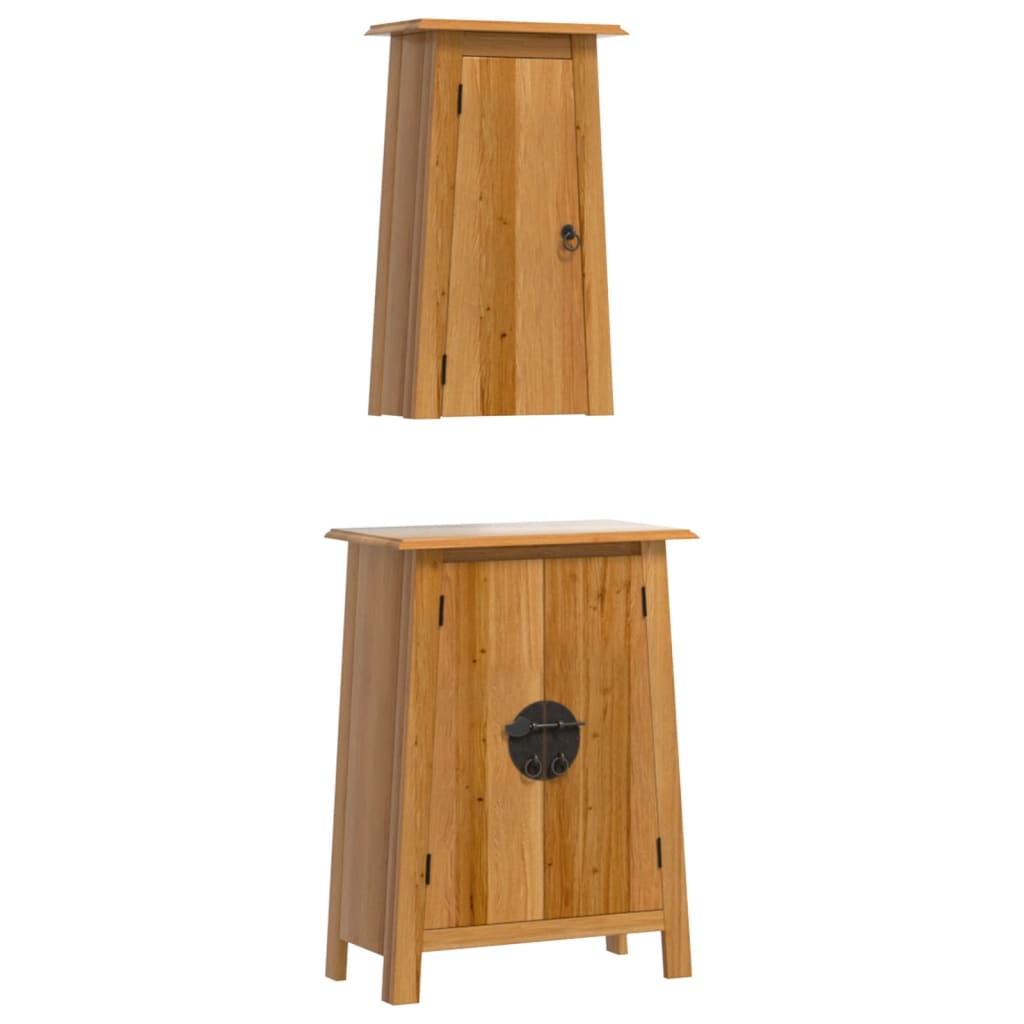 vidaXL conjunto de muebles de baño 2 piezas madera maciza de pino