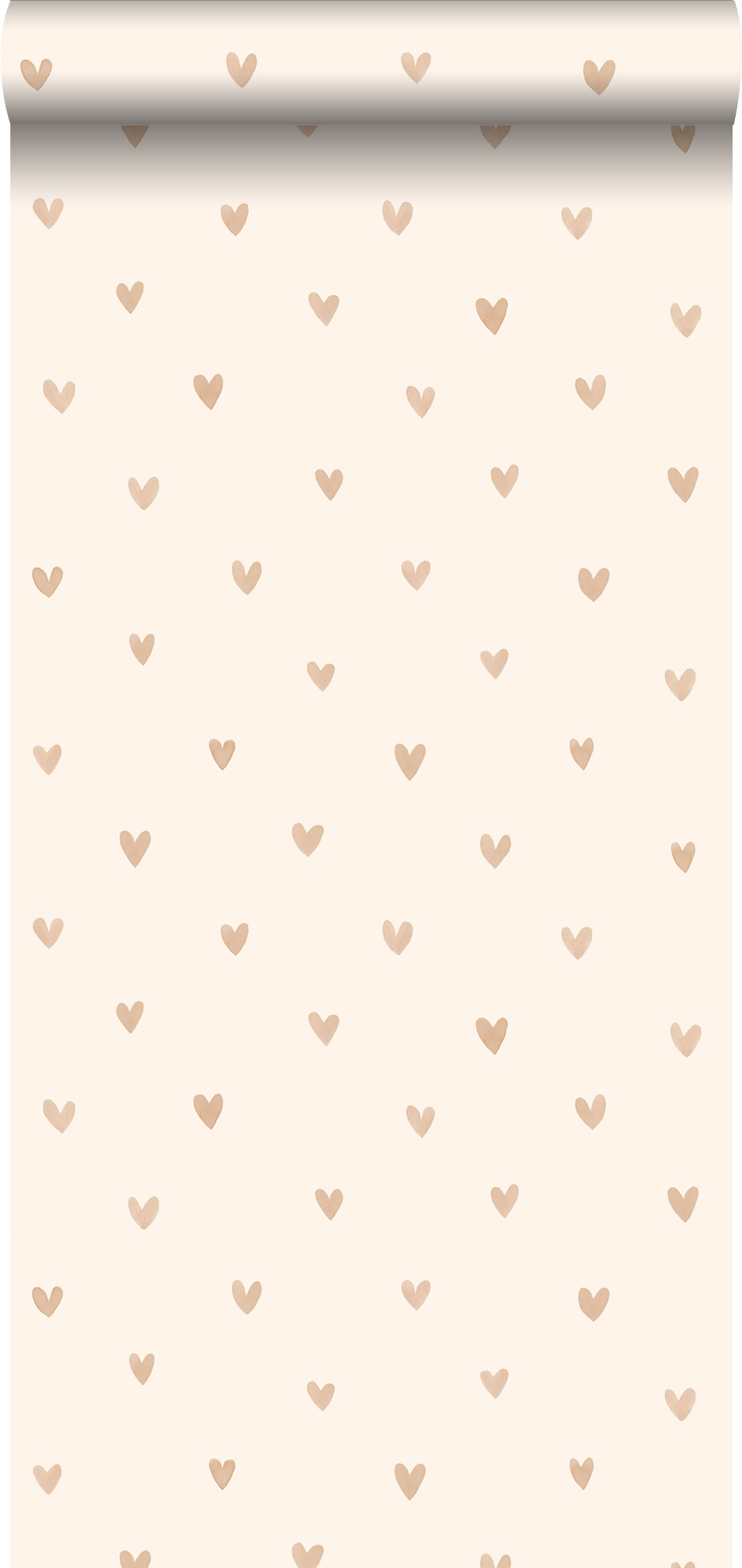 Walls4you papel pintado confeti de corazones beige y oro - 53 cm x 10.05 m