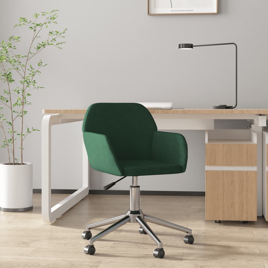 Silla de oficina giratoria de tela verde oscuro oif988979