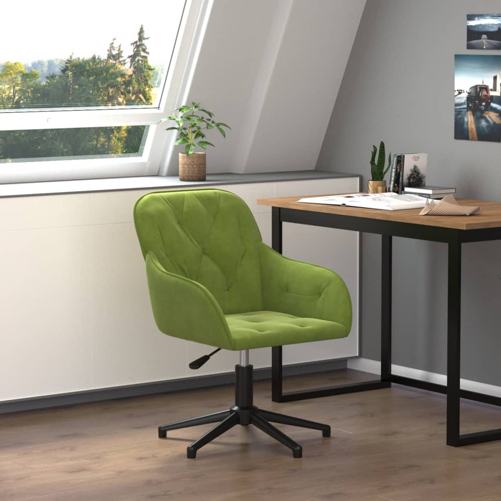 Silla de oficina giratoria de terciopelo verde claro oif860287