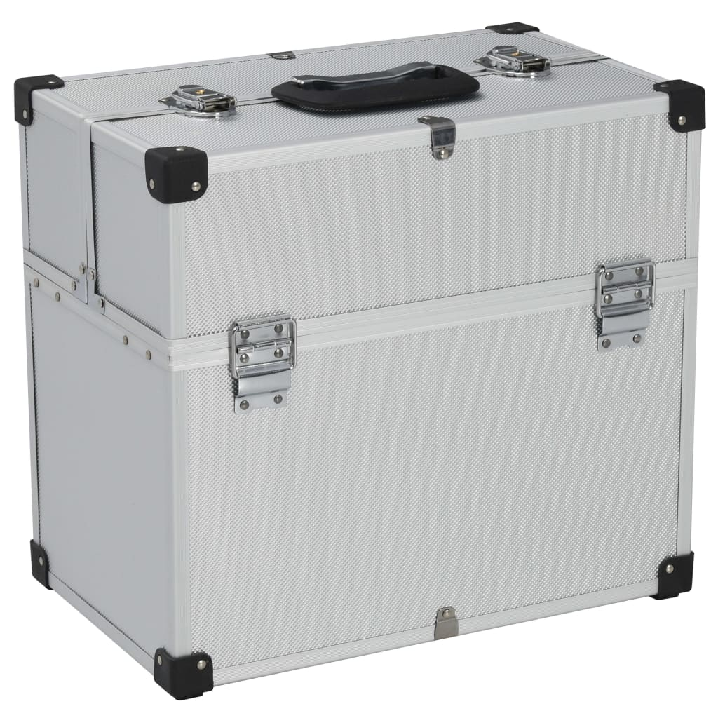 vidaXL caja de herramientas aluminio plateado 38x22,5x34 cm
