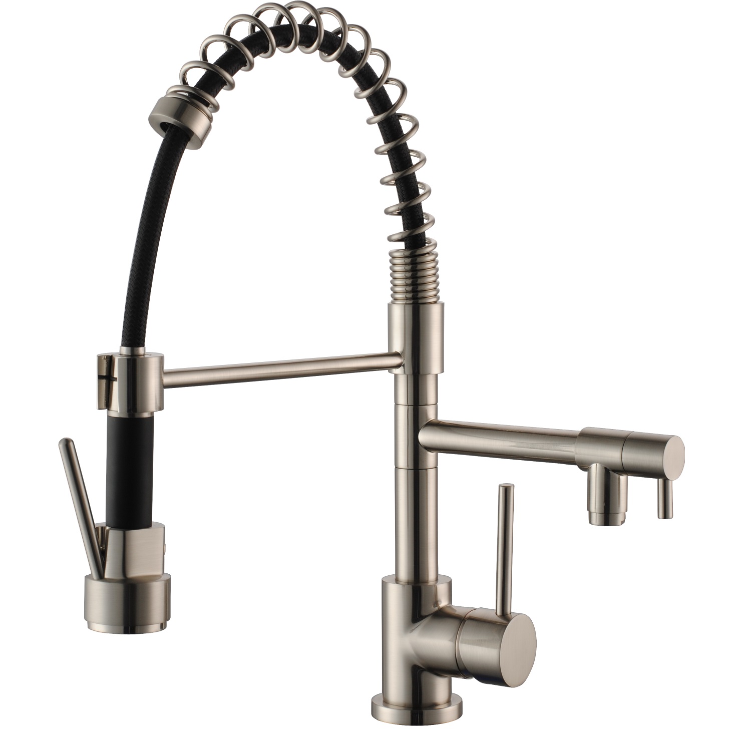 Grifo de fregadero chef doble salida acero inoxidable cromado