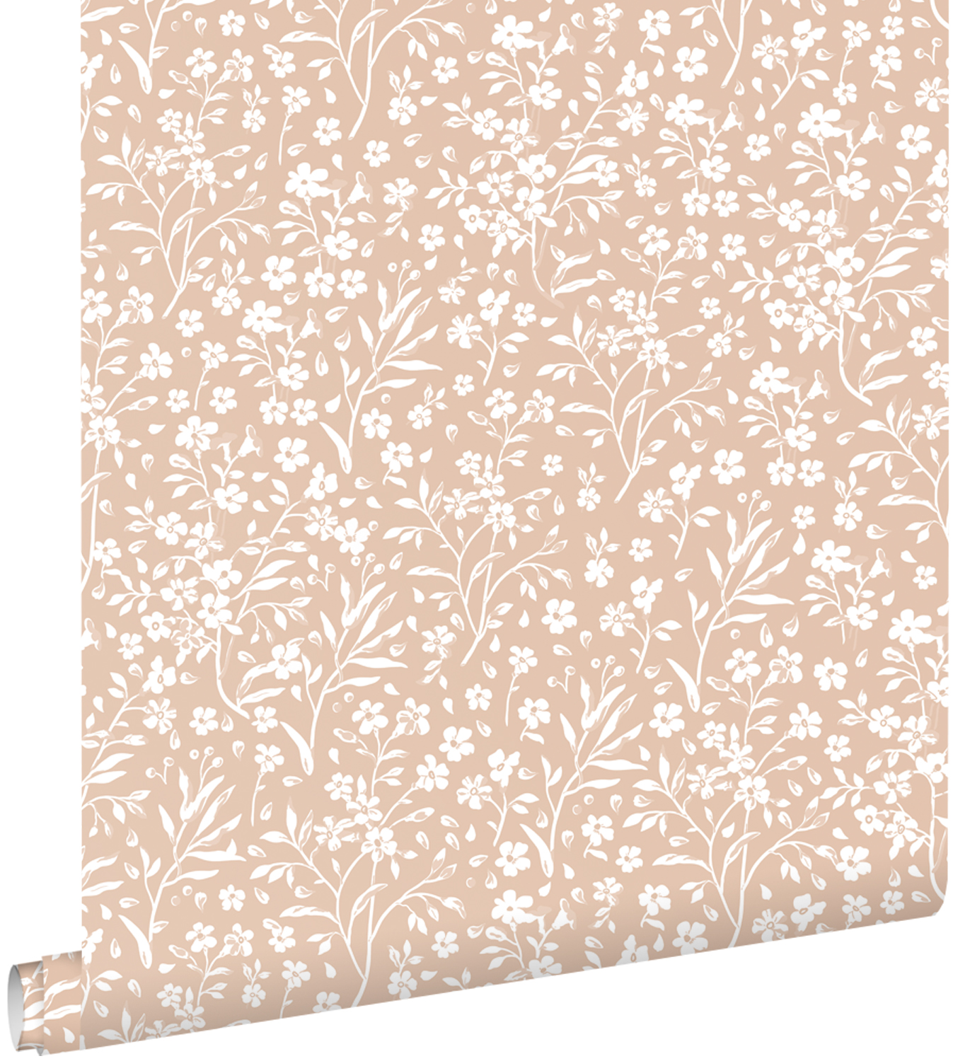 Estahome papel pintado flores rojo barro cocido clara 50 x 900 cm