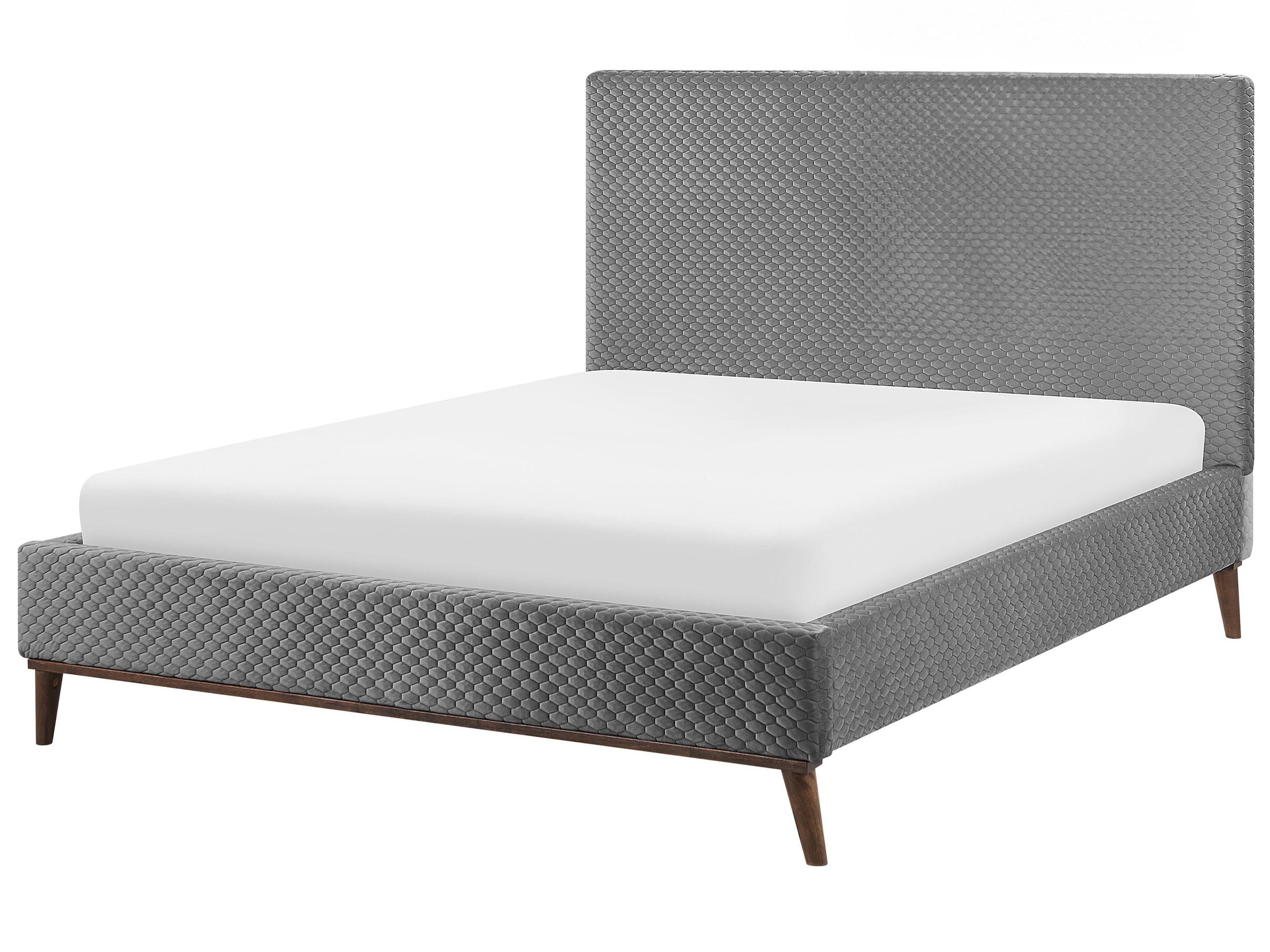 Cama terciopelo bayonne 140 x 200 cm gris claro