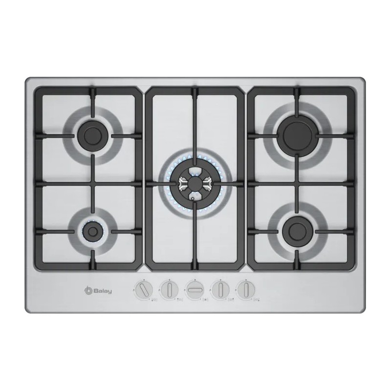 Placa de gas balay 3etx576cb 75 cm 5 quemadores acero