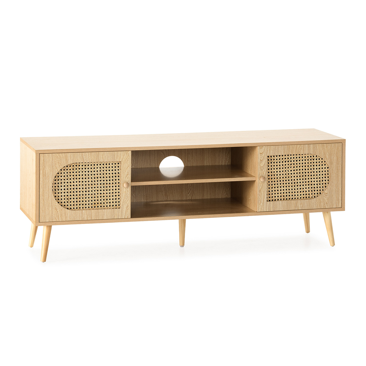 Mueble tv luna 2 puertas color roble