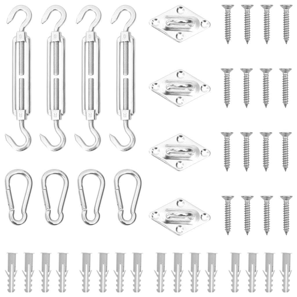 vidaXL juego de accesorios para toldo de vela 12 pzas acero inoxidable