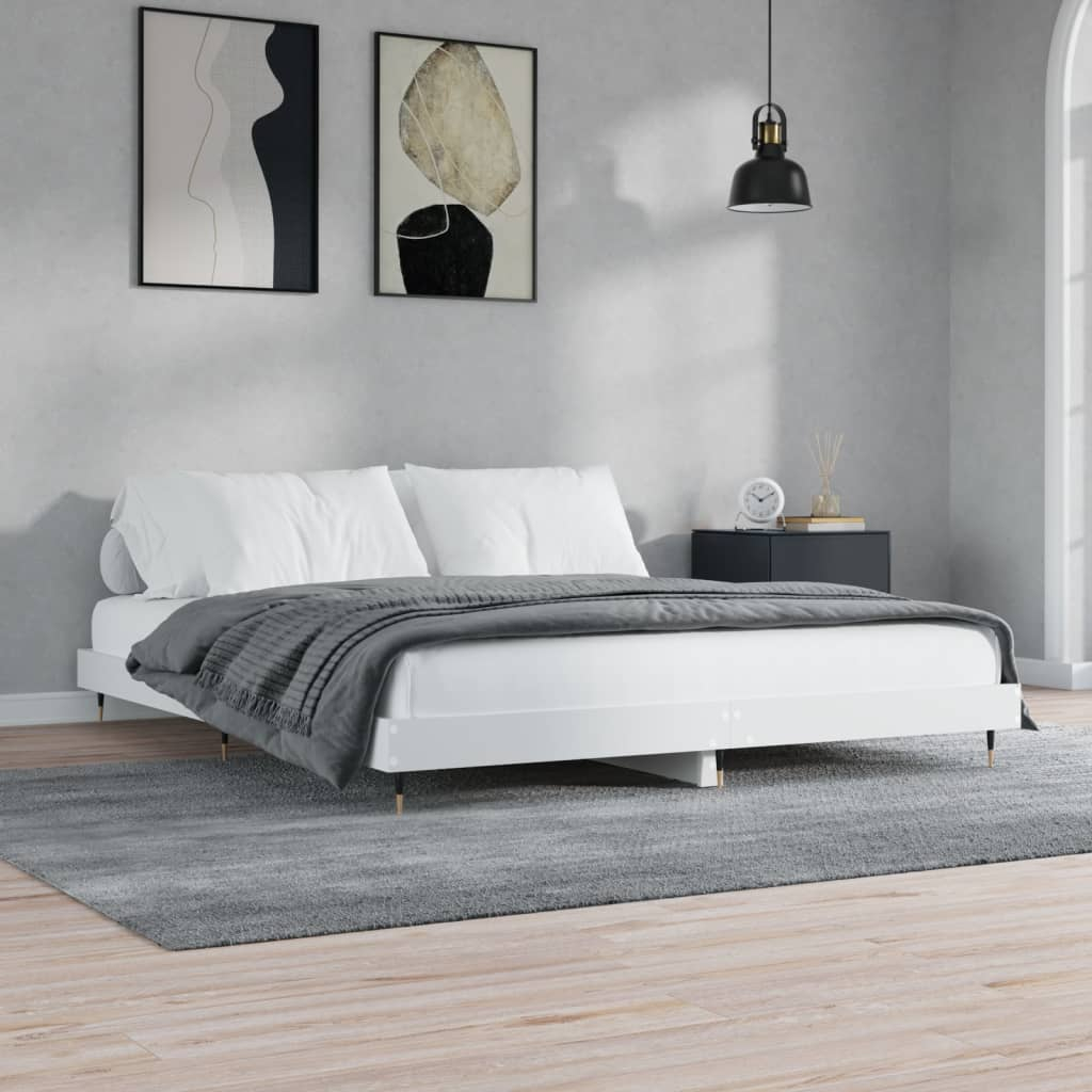 vidaXL estructura de cama madera de ingeniería blanca 120x200 cm