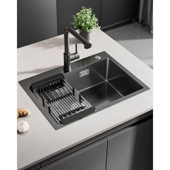 Fregadero de cocina 60x45cm en acero inoxidable - fregadero 1 cubeta
