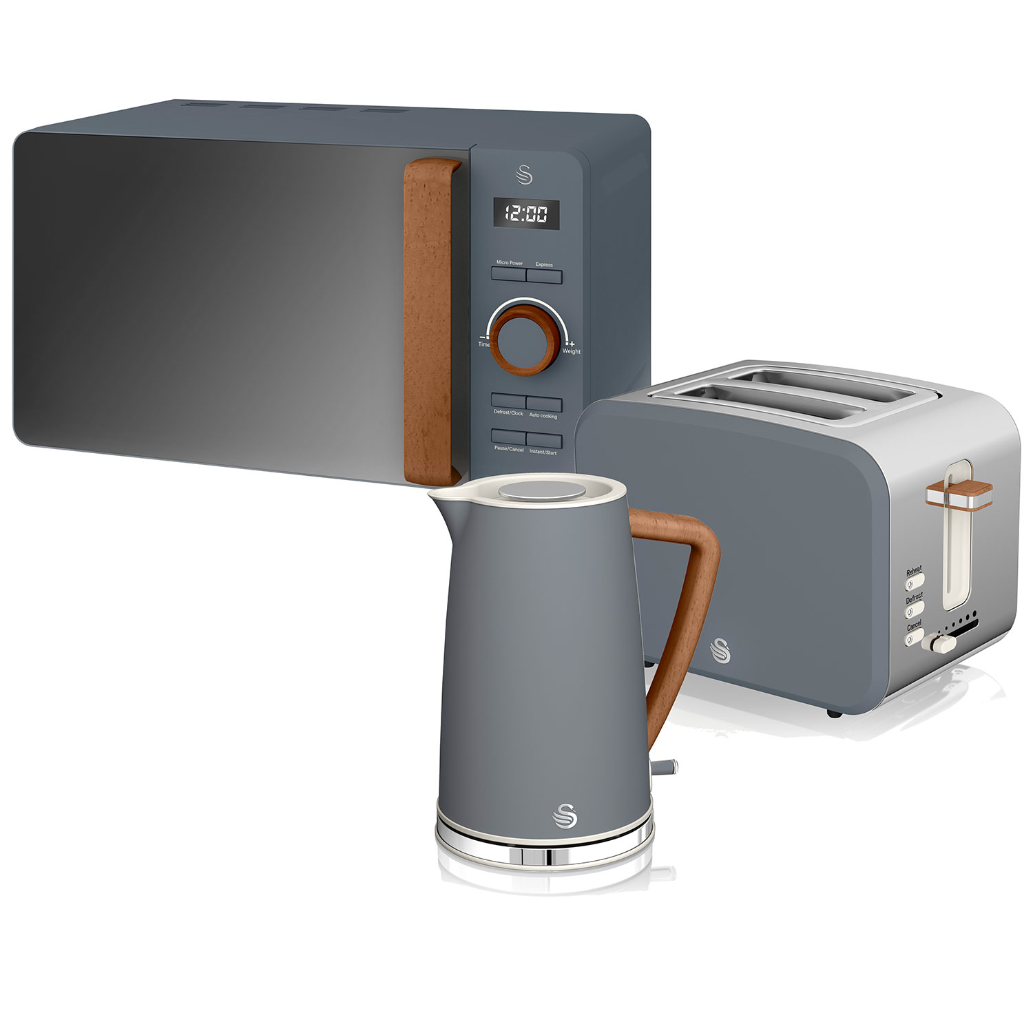 Nordic set desayuno, hervidor agua 1,7l, tost swan strp1060gryneu gris