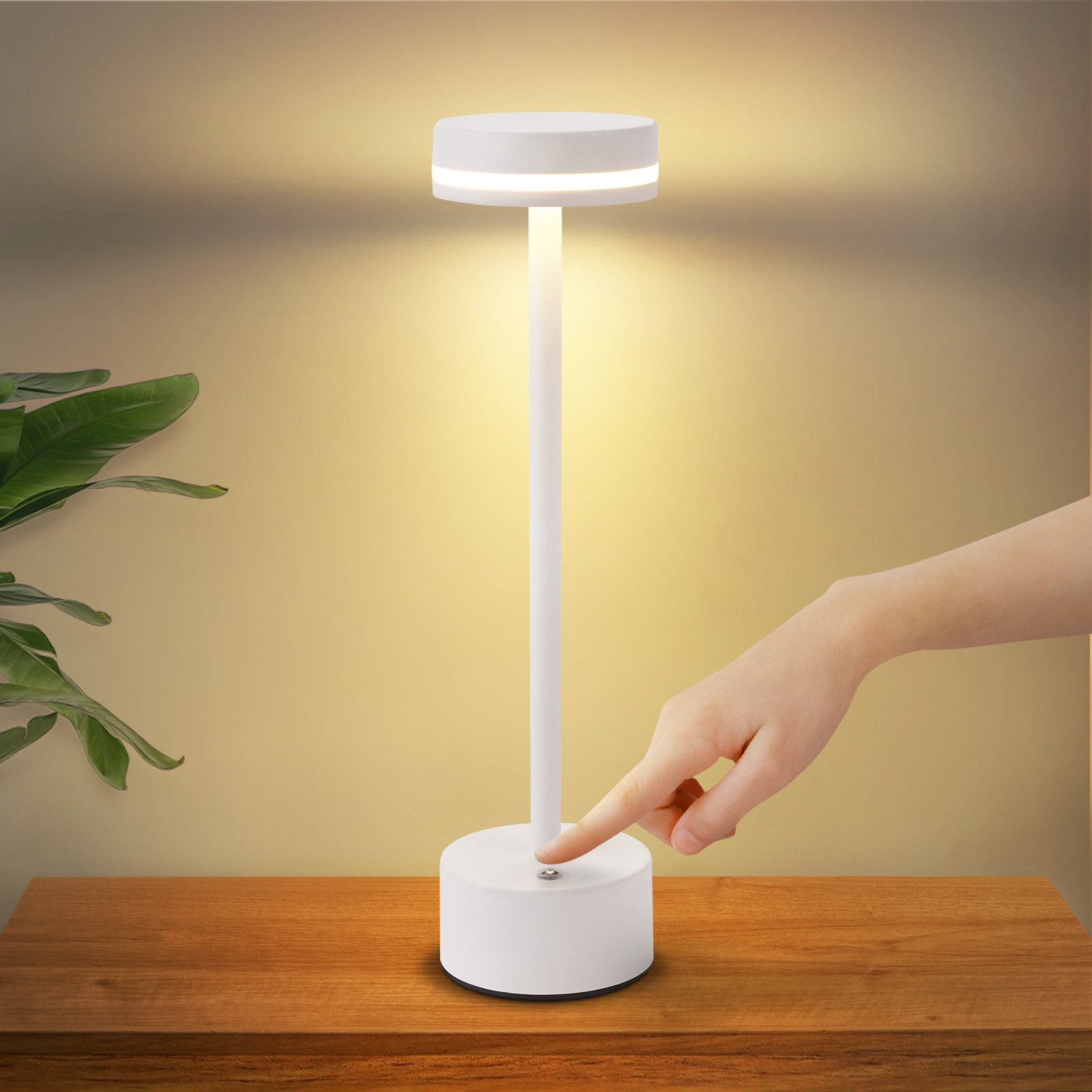 Nettlife lámpara de mesa blanco 8x8