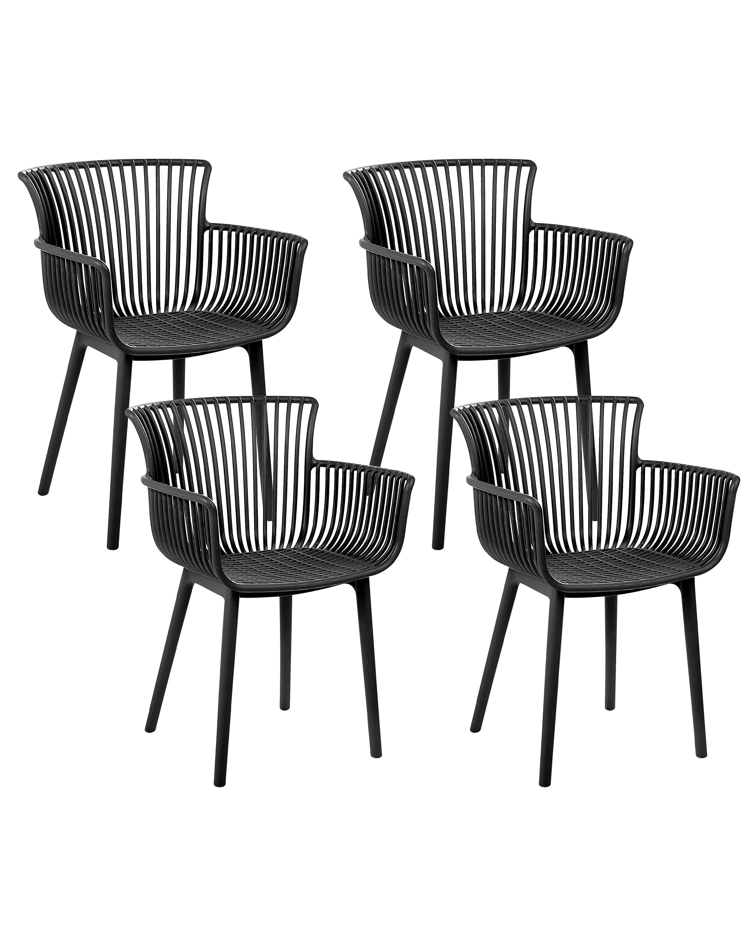 Conjunto de 4 sillas de jardín pesaro negro
