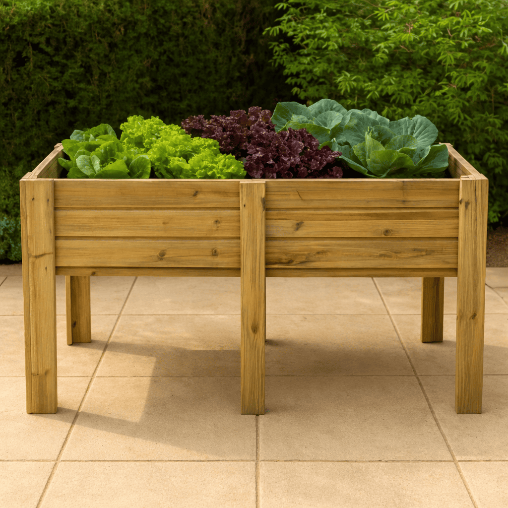 Huerto urbano- mesa de cultivo bora profunda 30cm vidahuerto 200x80x80 cm