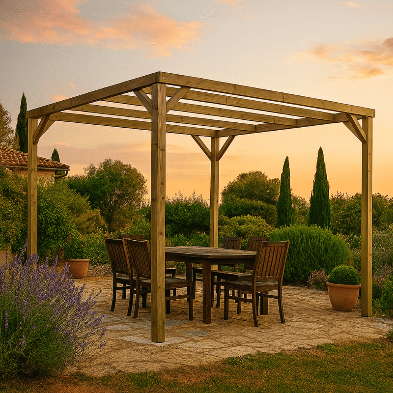 Pérgola madera autoportante kora vidahuerto 240x240x240 cm.
