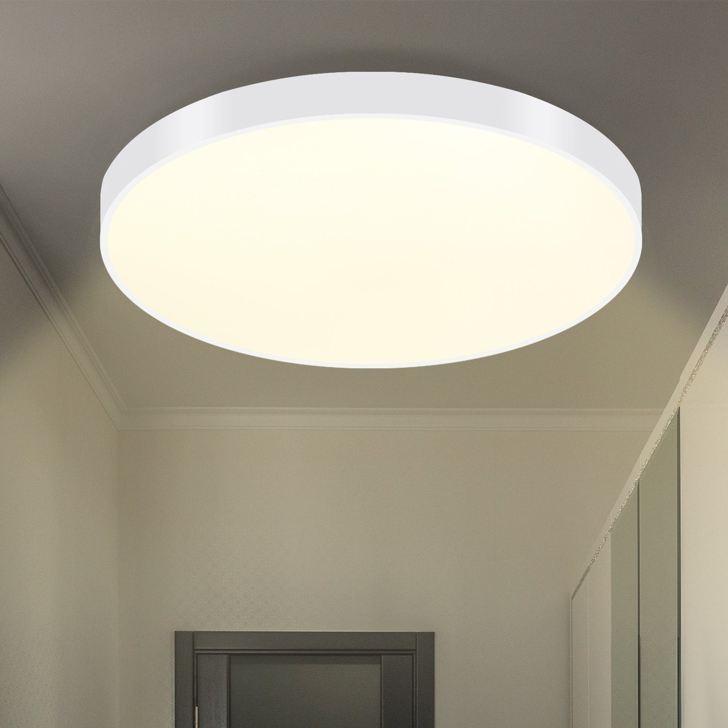 Nettlife lâmpada de teto LED branca quente - lâmpada de casa de banho 12w