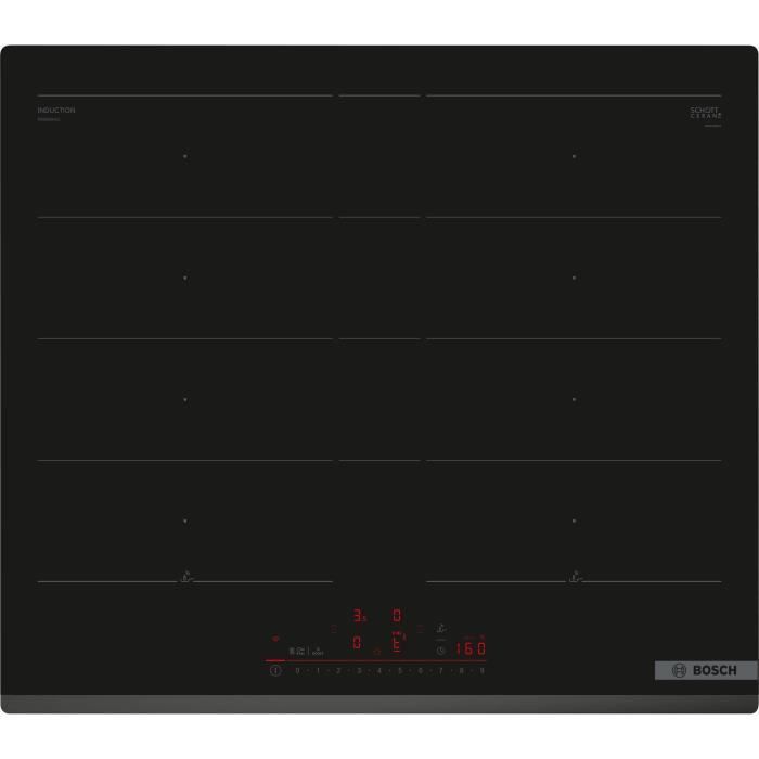 Inducción de mesa 60cm - Bosch ser6 - pxy63khc1e negro - 4 zonas - home con