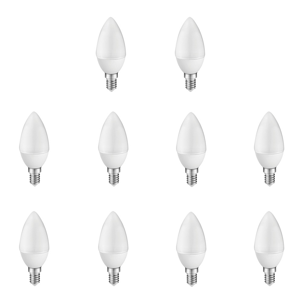 Pack 10 bombillas a2bc LED c30 e14 6w luz cálida 3000k