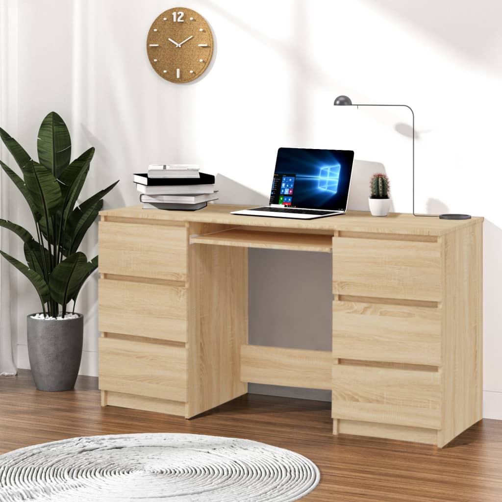 Escritorio madera contrachapada color roble sonoma 140x50x77 cm