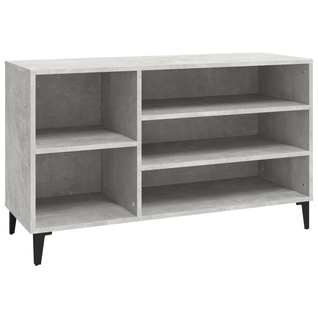 Mueble zapatero madera contrachapada gris hormigón 102x36x60 cm esxt1444