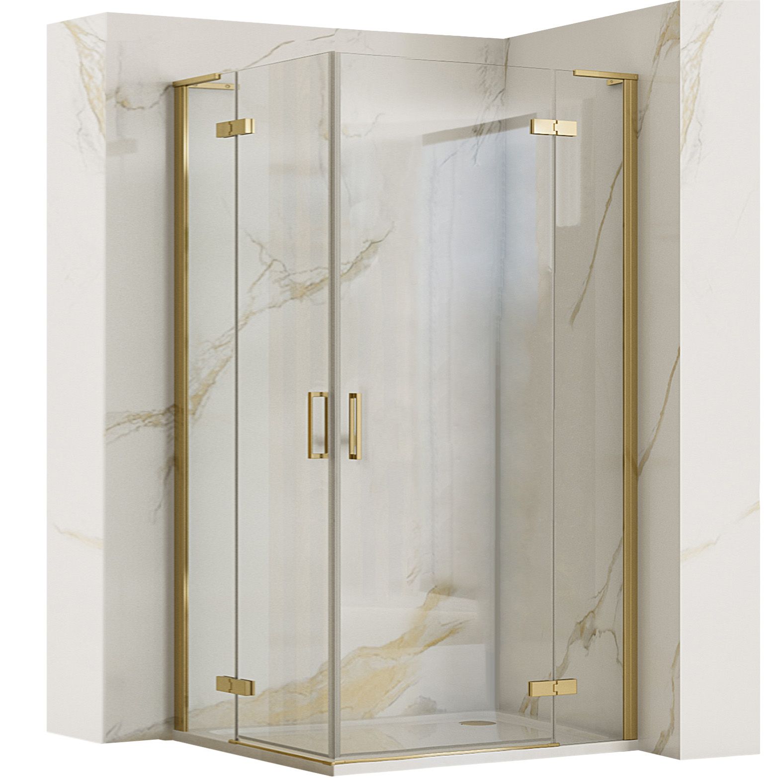 Rea cabina de ducha hugo 90x100 gold brush, 90x100x200,5 cm