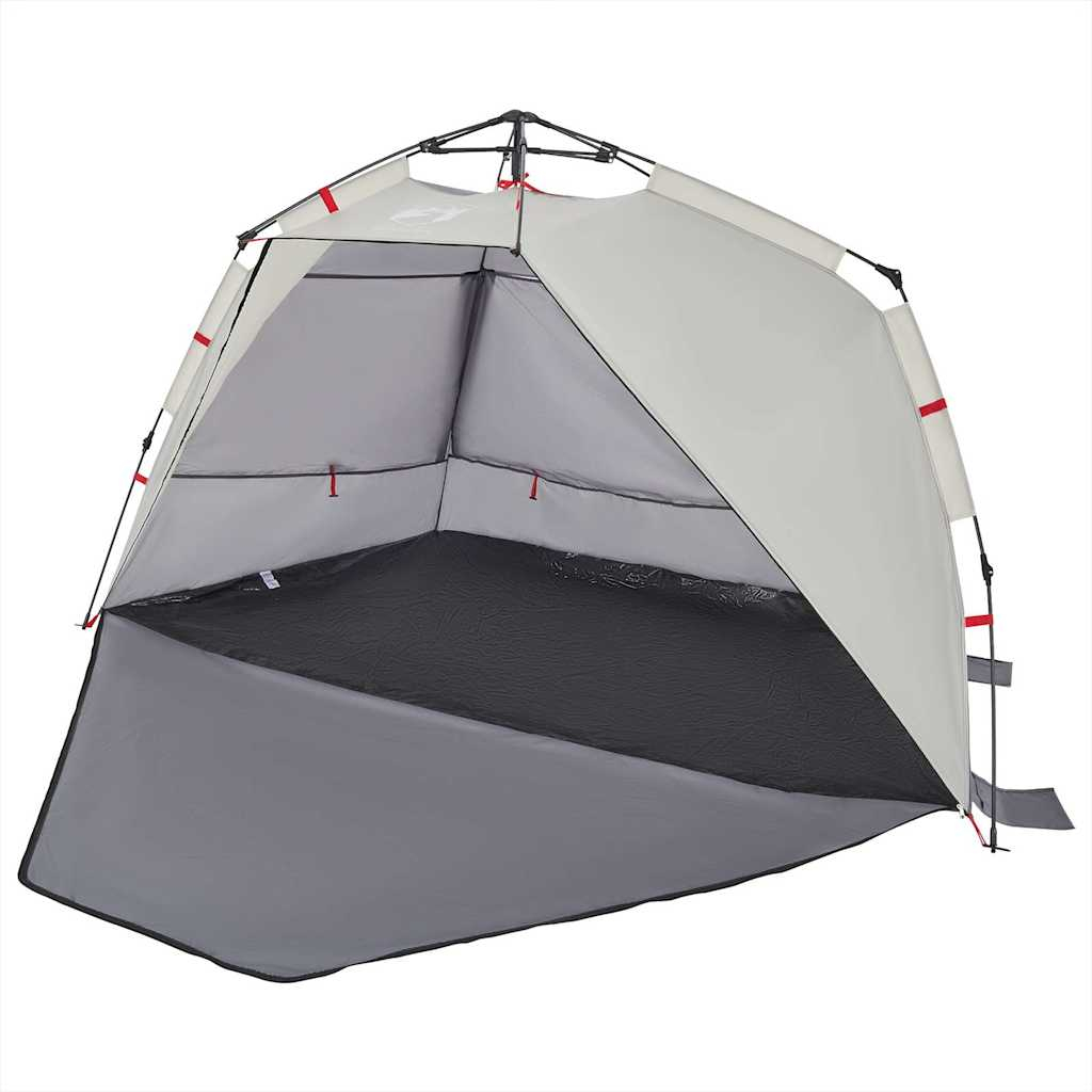 vidaXL tienda de playa 3 personas impermeable apertura rápida gris