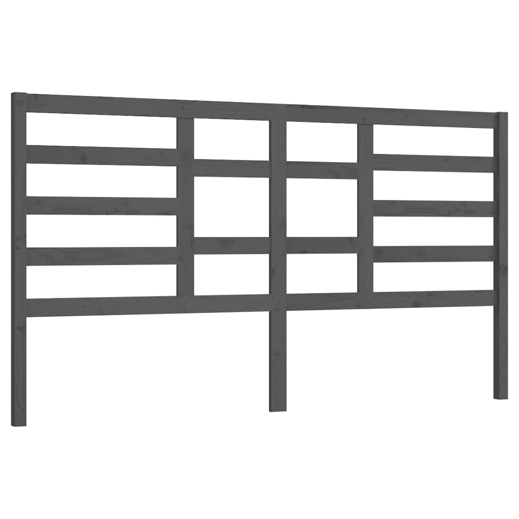 vidaXL cabecero de cama madera maciza de pino gris 186x4x104 cm