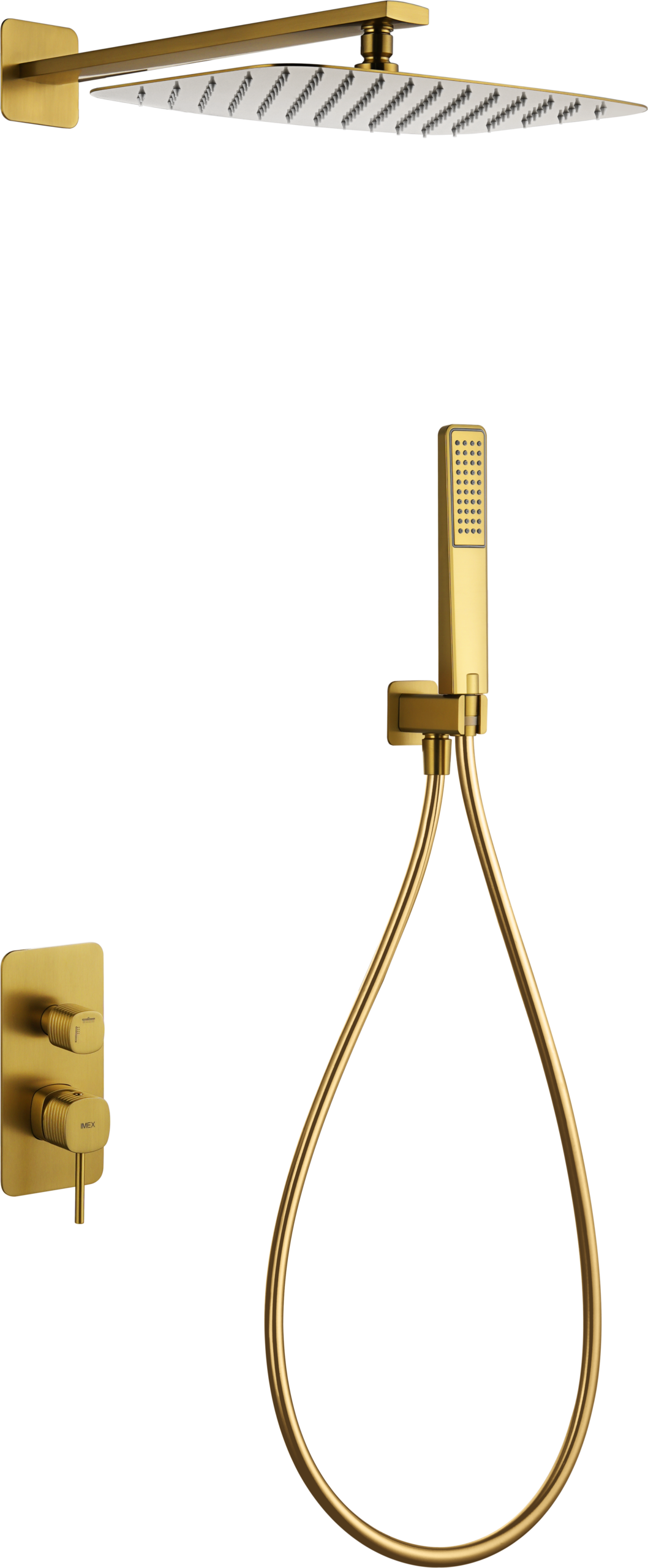 Conjunto ducha monomando empotrado firenze oro cepillado [ imex® ]