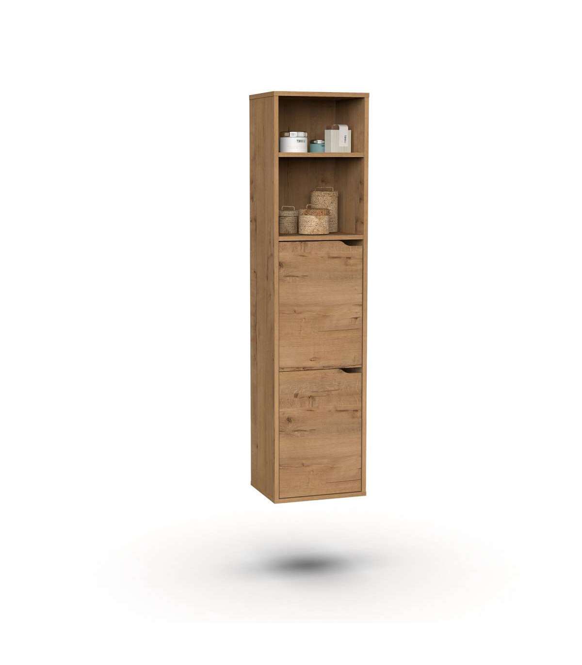 Columna para baño nadia con estantes regulables y diseño práctico