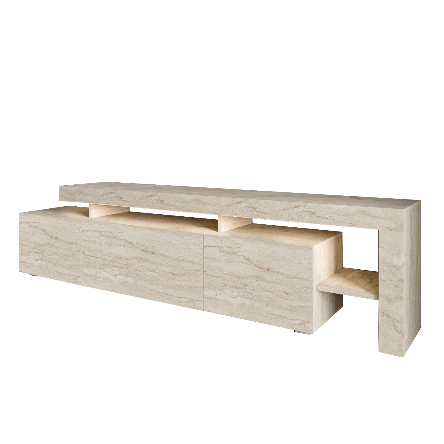 Mueble para la tele de madera <<beliz>> - 192 x 37 x 53 cm - travertino