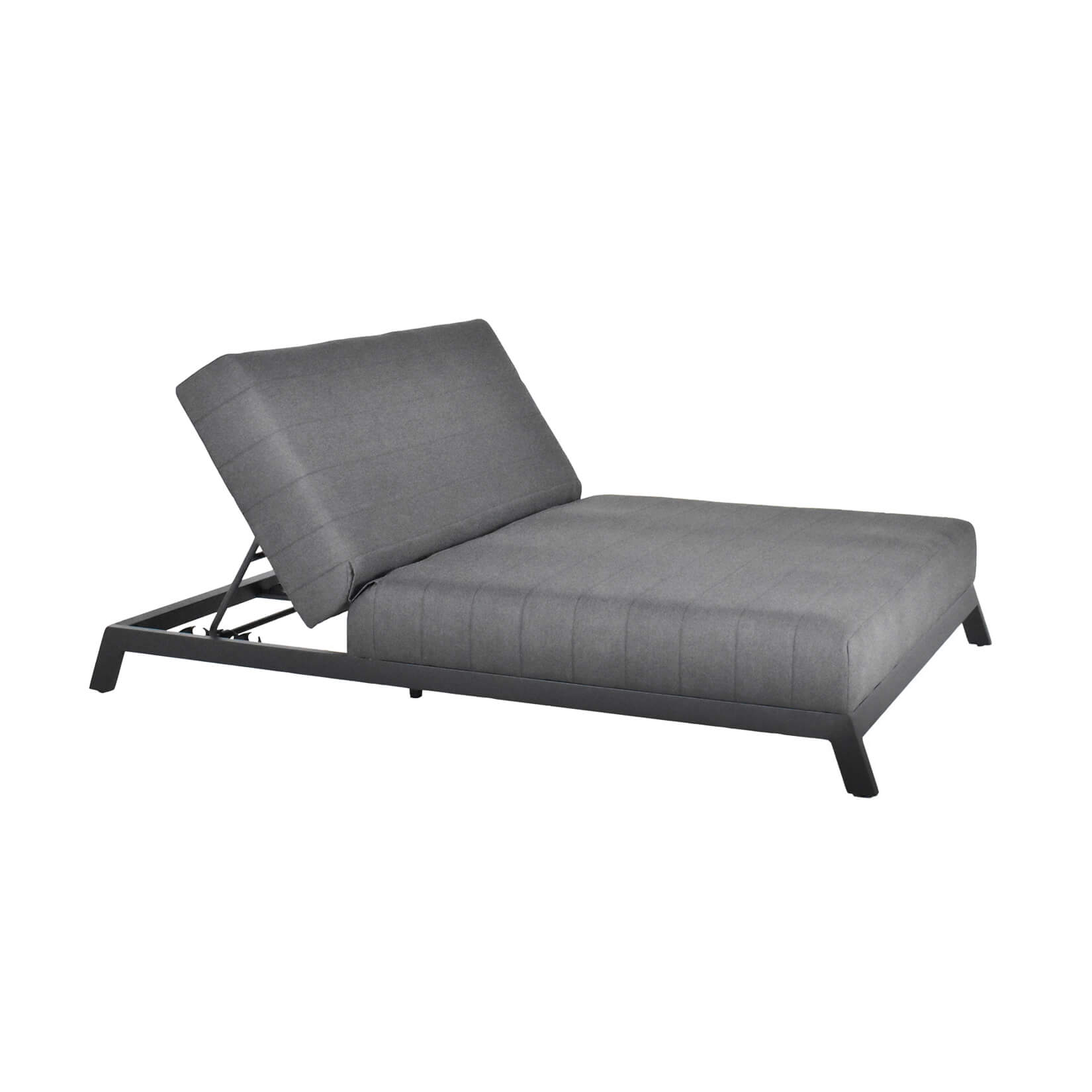 Tumbona para 2 con respaldo ajustable valencia - 203 x 144 cm antracita