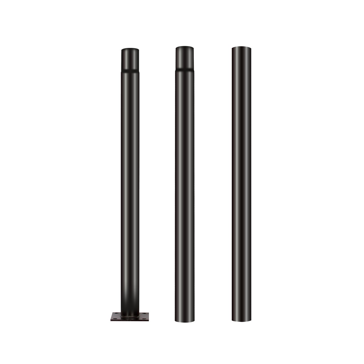 Poste vertical 3 metros, tramos 1m con base para farola solar ufo exterior