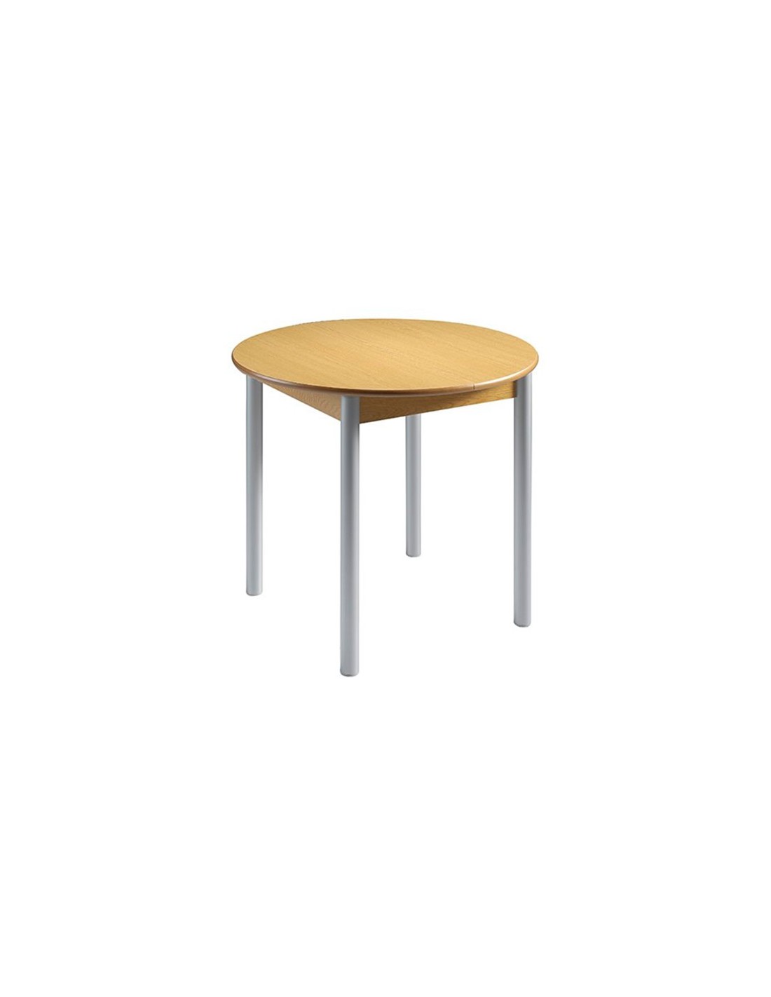 Momma Home mesa cocina Redonda extensible AGOS, MDF Roble patas metal
