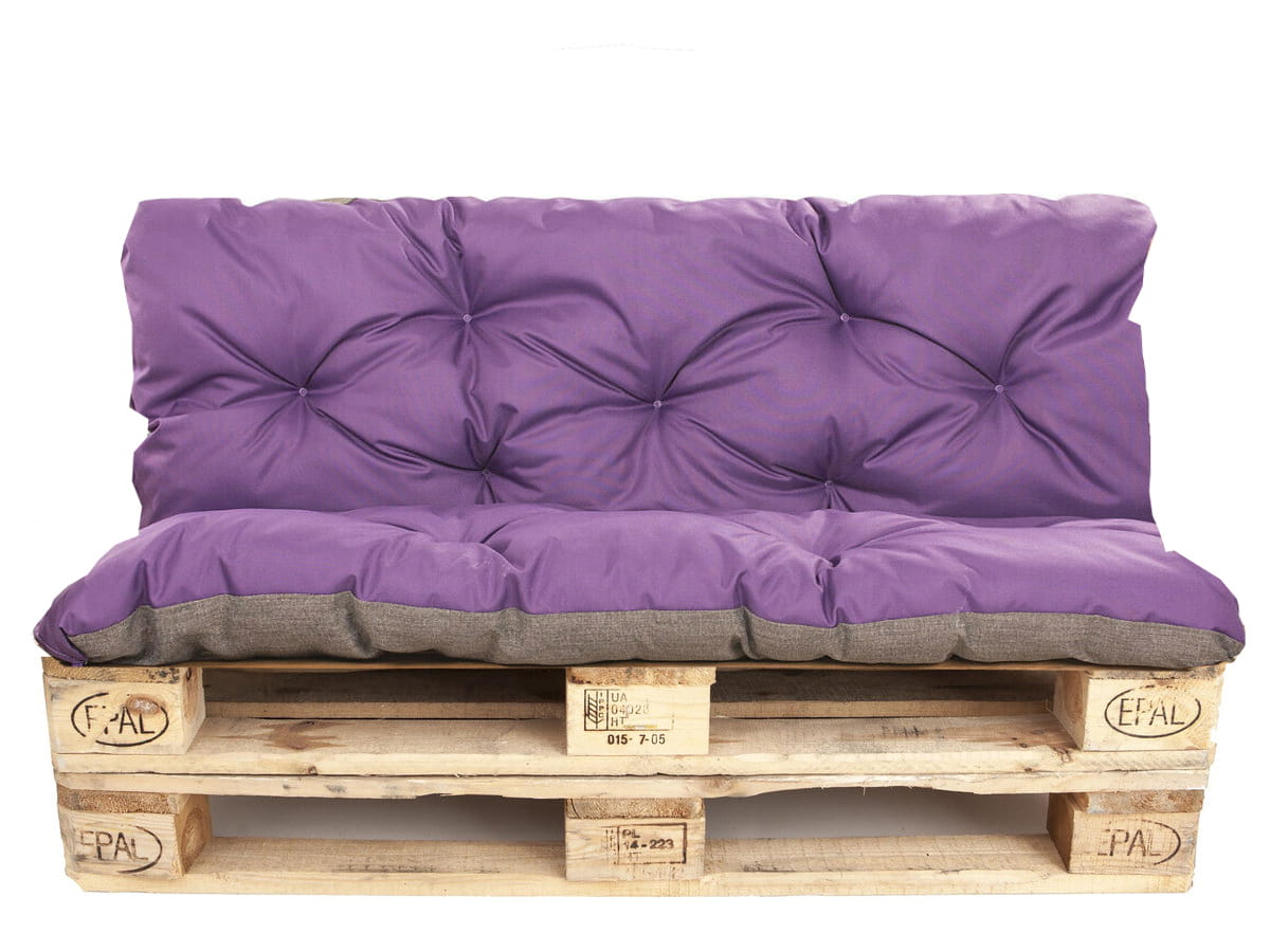 Cojines para palets de 120x60x60cm, cojines para sofá de jardín morado
