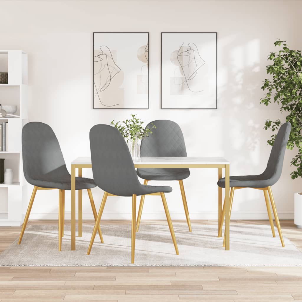 Sillas de comedor 4 unidades terciopelo gris claro qweo1360