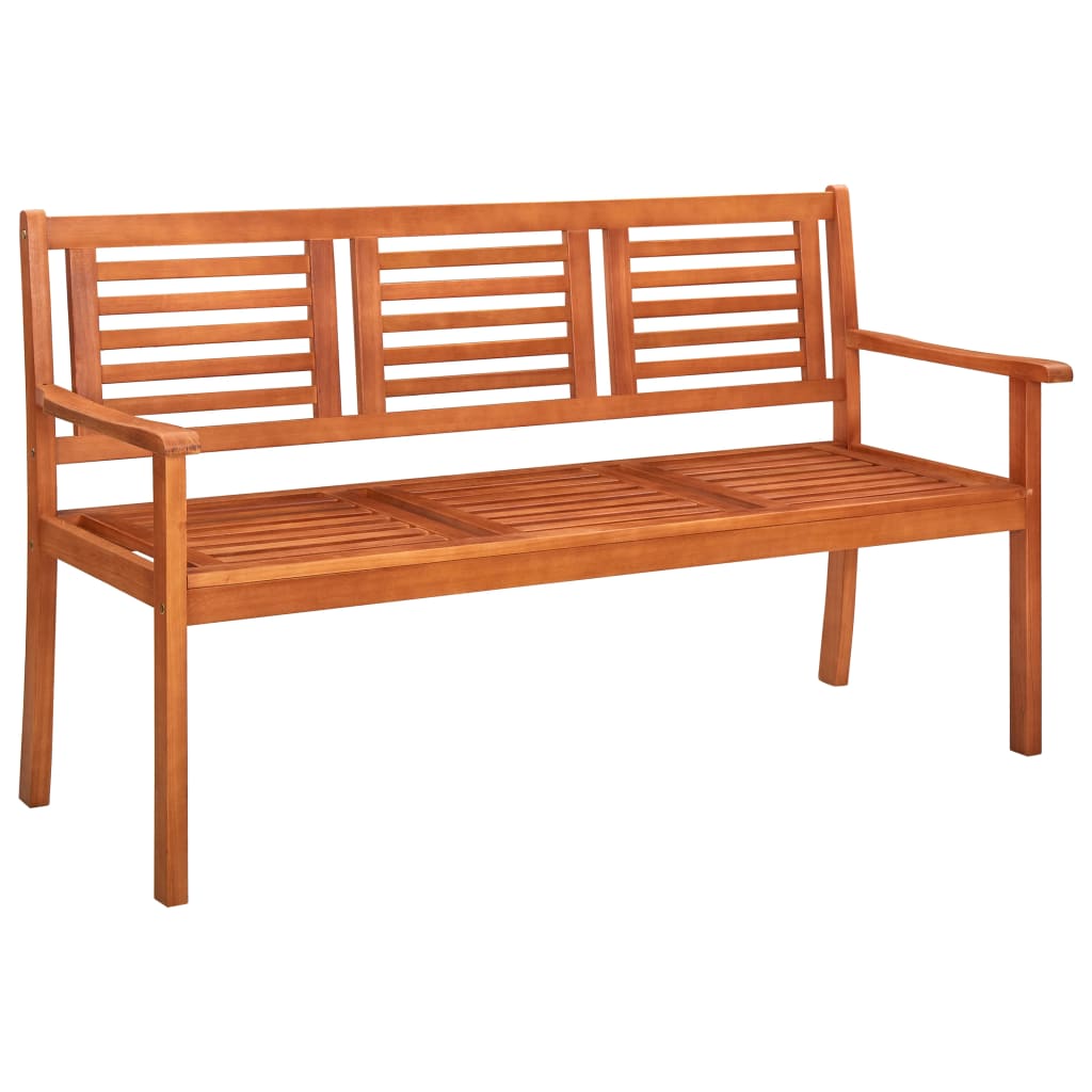 Banco de jardín 3 plazas madera maciza de eucalipto 150 cm joy234393