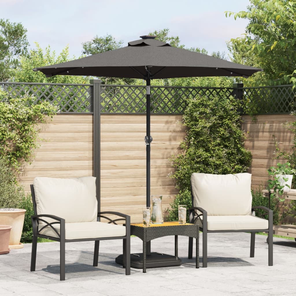 Sombrilla jardín con LEDs poste acero antracita 225x225x212 cm eerf2292