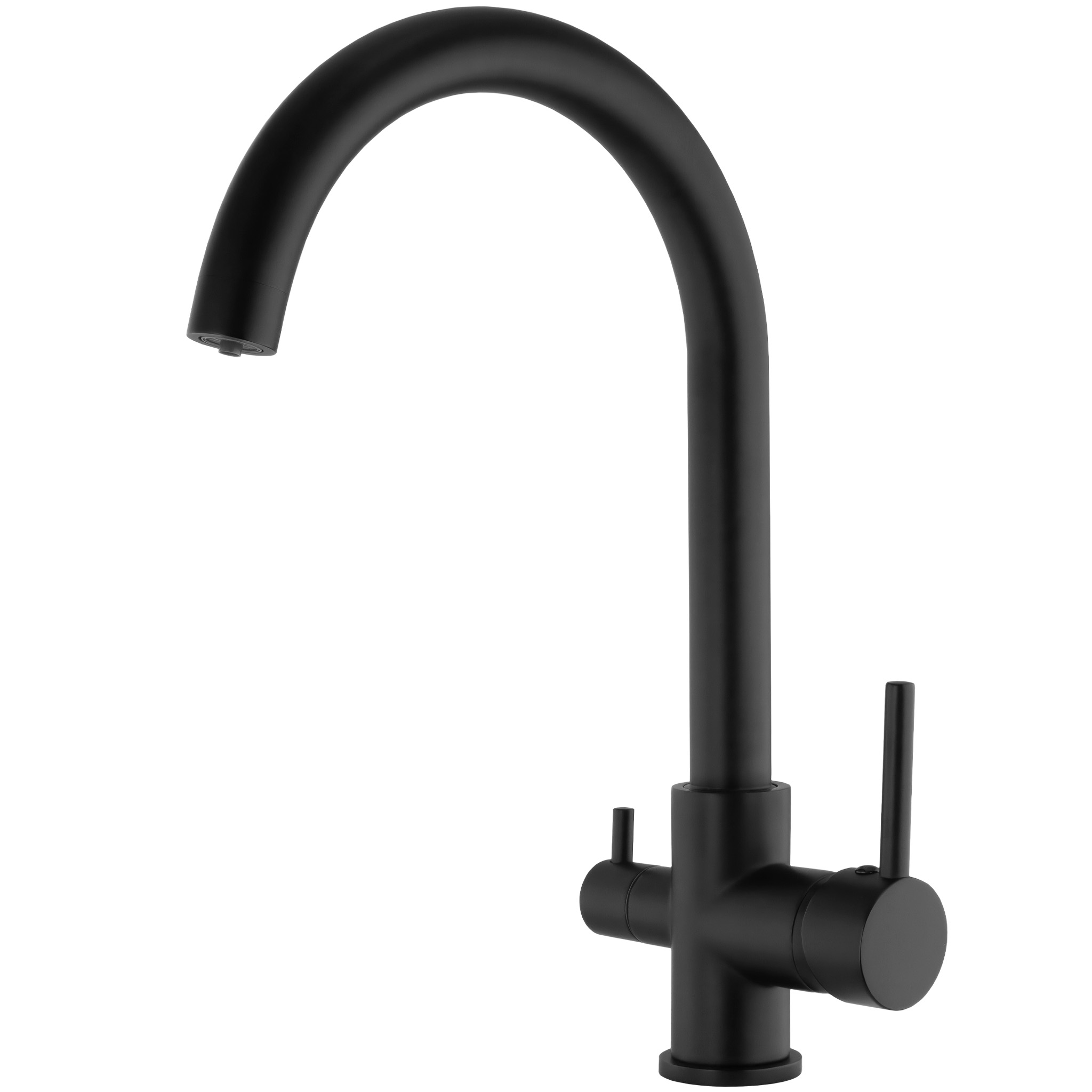 Valaz grifo de cocina osmosis 3 vías redondo negro mate