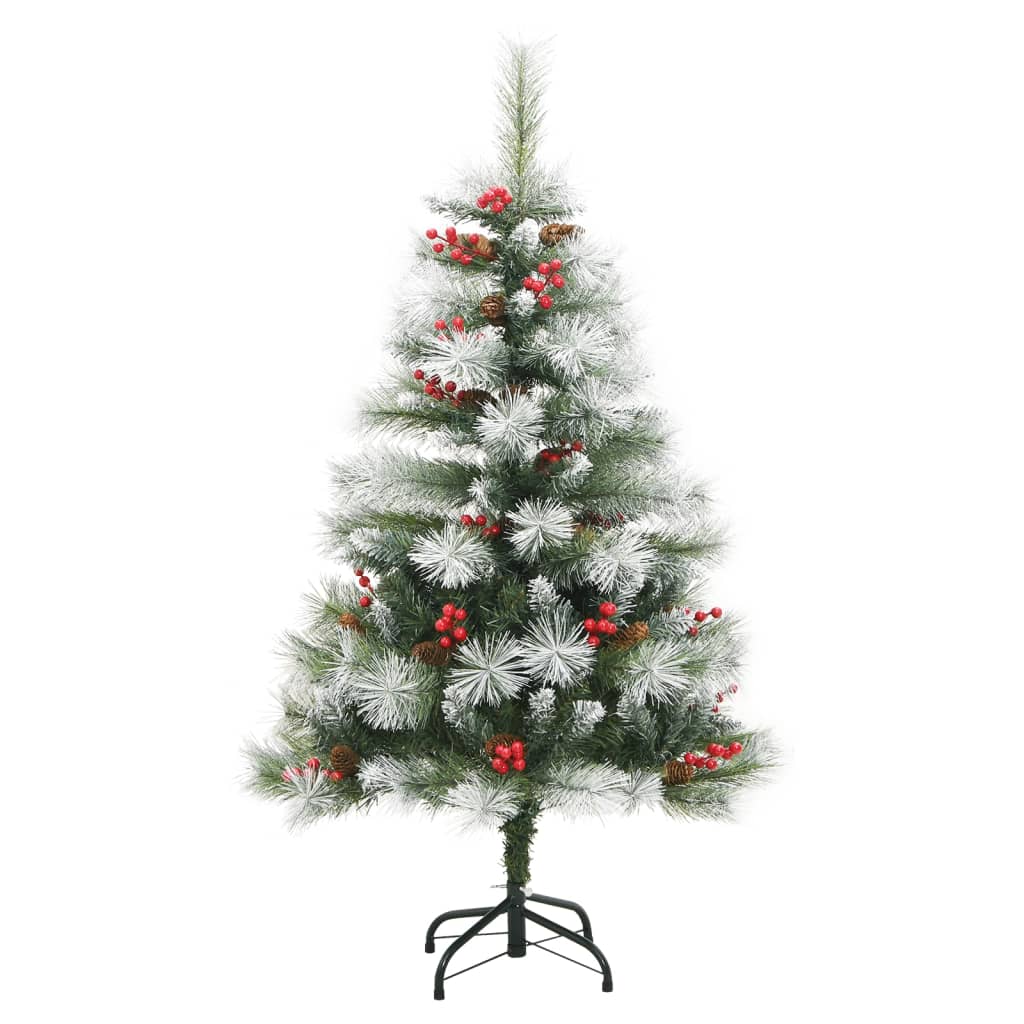 Árbol de navidad artificial con piñas y bayas 120 cm es3598